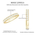 thumbnail image 4 of Rosec Jewels 1/2 CT Round Moissanite Half Eternity Ring for Women in Gold, 10K Yellow Gold, US 6.50, 4 of 7