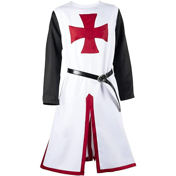 QWZNDZGR Mens Medieval Crusader Knights Templar Tunic set Costumes ...