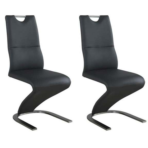 Milan Sully Handle-Back Contemporary Side Chair in Gray (Set of 2)