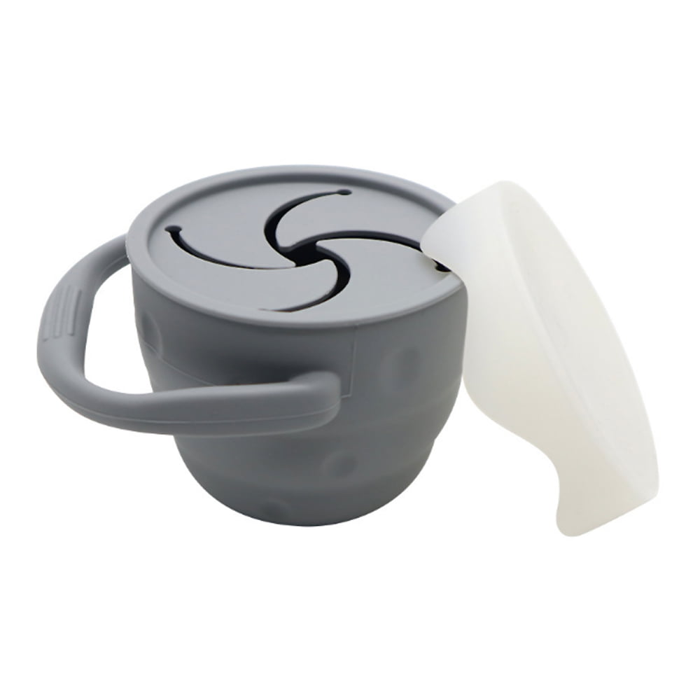 350ml toddler snack cup with attached lid, collapsible silicone snack  container