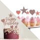 thumbnail image 3 of Happy Birthday Cake Topper, 22 Pack Rose Gold Birthday Cake Toppers, Girl Birthday Cake Topper, Heart, Stars Happy Birthday Cake Topper - Suitable for, 3 of 5