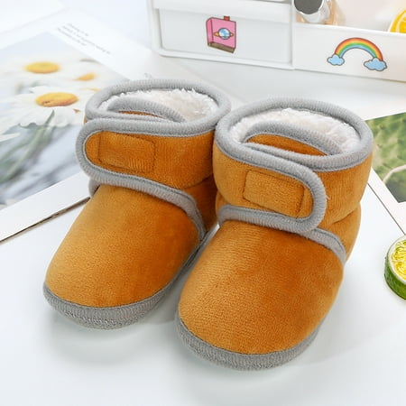 

Baby Shoes Fleece Warm Booties Shoes Fashion Solid Color Non Slip Breathable Toddler Boots