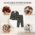 thumbnail image 5 of Rateoe Dancing Skeleton Party Pattern Womens Pajamas Set Long Sleeve Sleepwear Button Down Nightwear Soft Cotton Pj Lounge Sets, 5 of 9