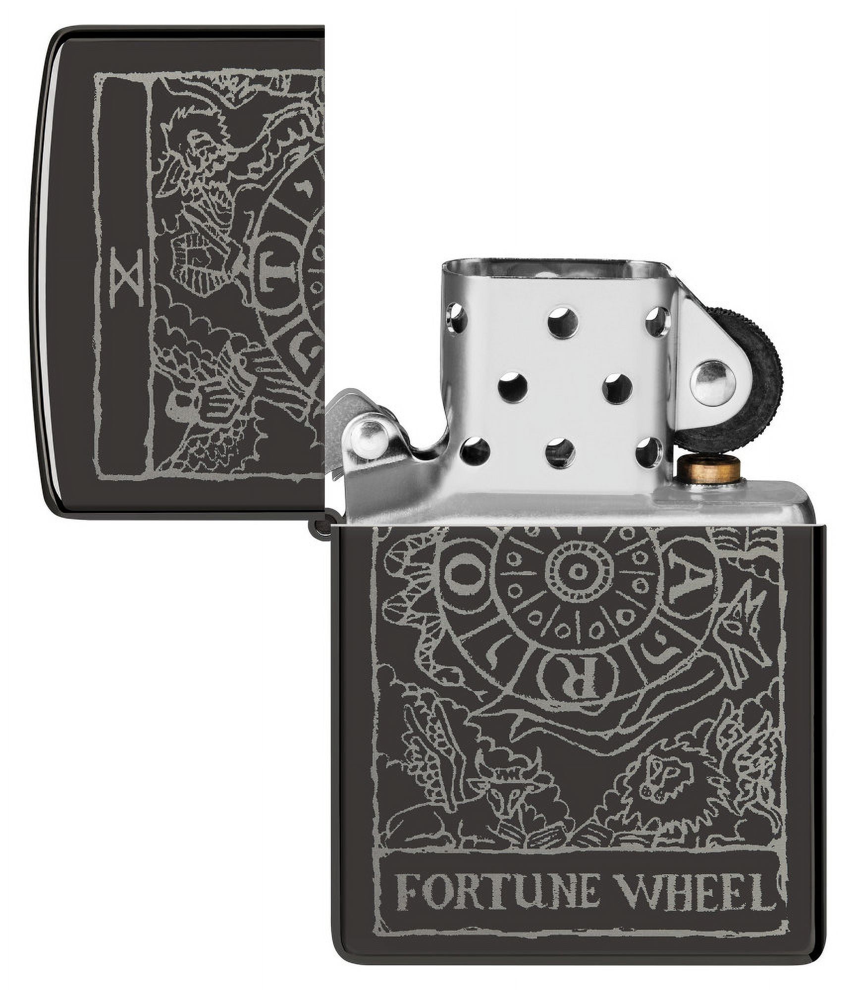 Zippo Wheel of Fortune Design High Polish Black Pocket Lighter