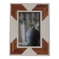 thumbnail image 6 of Sleek Resin Photo Frame with Cascading Wood Design for Home Decor  Chic Picture Frames for Living Room Centerpiece, Tabletop, and Shelf Styling - Decorative Frame for Office Desk - 9", White & Brown, 6 of 12