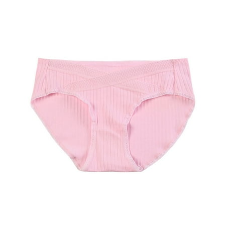 

NECHOLOGY Cotton Womens Underwear Tan Women Pregnancy Low Waist Belly Support Fashion Ladies Cotton Underwear Panties Underpants Pink X-Large
