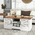 thumbnail image 5 of Oneinmil 4-Piece Modern Farmhouse Furniture Set, Rustic Brown TV Stand for TVs up to 65-Inch, Two End Table with Charging Stake and USB Port, Farmhouse Coffee Table for Living Room, Family Room, 5 of 9