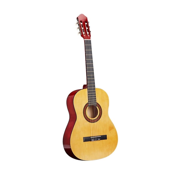 Guitarra clásica acústica de 32 pulgadas con sonido nítido, instrumento musical para principiantes. Naranja