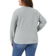 thumbnail image 3 of Sudadera de punto waffle para mujer Agnes Orinda, talla grande, con cuello redondo, mangas largas, dobladillo curvado, pulóver 4X gris plateado, 3 of 5
