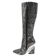 thumbnail image 2 of Ninety Union Viva Tall Metallic Snake Pointed Toe Boot, Black Snake, 9, 2 of 5