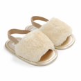 thumbnail image 2 of Baby Sweetie Baby Girls Plush Sandals Summer Open Toe Fur Princess Flats Walking Shoes for Toddler Newborn Infant, 2 of 8