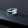 thumbnail image 4 of Gem Stone King 925 Sterling Silver Sky Blue Topaz Women Engagement Ring (4.77 Ct Cushion Checkerboard 10MM Gemstone Birthstone, Available in Size 5, 6, 7, 8, 9), 4 of 5