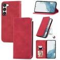 thumbnail image 1 of Feishell Wallet Case For Samsung S21, Magnetic Folio Card Slots Holder Kickstand Premium PU Leather TPU Shockproof Interior Protective Case [RFID Blocking] for Samsung Galaxy S21, Red, 1 of 10