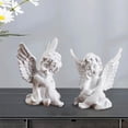 thumbnail image 2 of 2x Chérubins Anges Statue Résine Intérieur Extérieur Décor de Chérubins pour Bureau Jardin Salon Blanc, 2 of 9