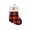 thumbnail image 2 of 9inch Initial Monogram Christmas Stocking Red Buffalo Plaid Christmas Stocking with Embroidered Letter Personalized Mini Christmas Stocking White Plush Xmas Stocking for Xmas Tree Fireplace Decor, 2 of 8