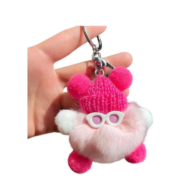 Llavero de peluche de conejo de peluche con forma de muñeca de dibujos animados, accesorio decorativo para bolso o coche, regalo de apoyo emocional.