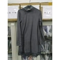 thumbnail image 4 of HA-EMORE Women Turtleneck Long Sleeve Loose Casual Tshirt Dress with Lace, 4 of 9