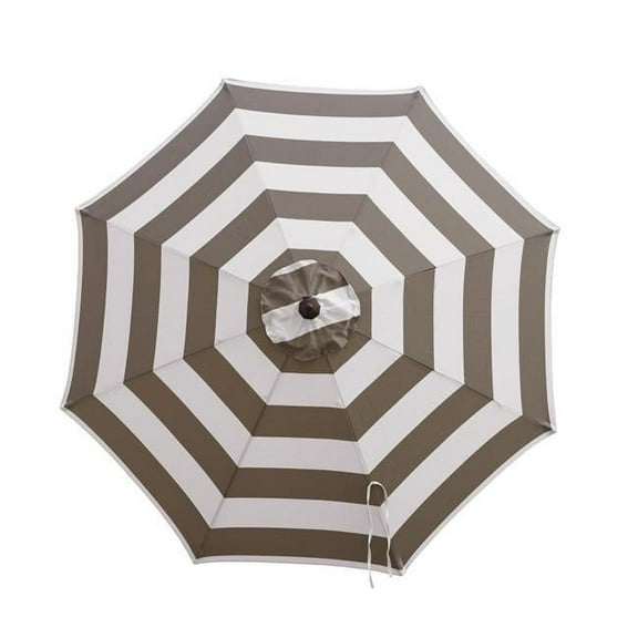 9 ft. Tiltable Tan Stripe Market Umbrella