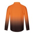 thumbnail image 4 of IROINNID Long Sleeve Shirts for Men Leisure Gradient Shirt 3D Non Positioning Printed Shirt Hawaiian Beach Regular Shirt Top Blouse ,Orange, 4 of 5