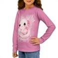 thumbnail image 2 of Jiueut Pink Axolotl Long Sleeve Shirt for Girls 5-6t Kids Crew Neck Top for Toddler Girls Kawaii Graphic Tees for School Lightweight Tshirt for Active Fall Clothes Gifts for Holiday, 2 of 7