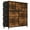 Tiger Stripes, variant on 12-Drawer Fabric Dresser with Side Pockets & Hooks – Sturdy Steel Frame, Wooden Top, Easy Pull Handles – Tall Storage Chest for Bedroom, Closet, Entryway – Black Willow, Black Willow Wood