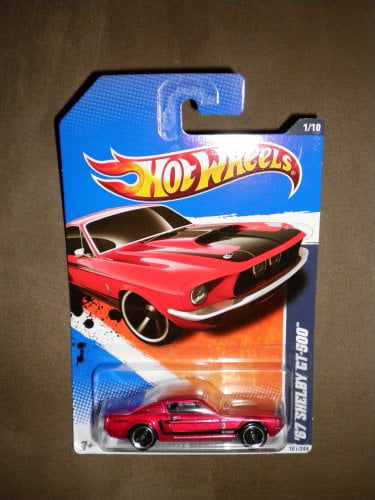 WHITE & RED HOT WHEELS '67 SHELBY GT-500 MUSCLE MANIA FORD 12 LONG CARD NEW 