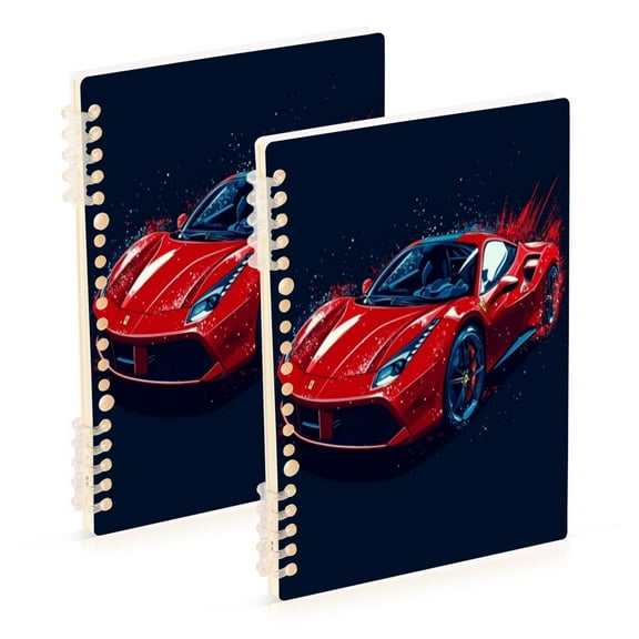 Notebook 8.3x5.7x0.4 Inch One Sizex1 Journey Note Diary Hardcover Notebook 60 Pages,80g Paper Writing Smooth and Not Easy to Break Red Sports Car