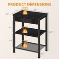 thumbnail image 6 of JIOABL 3-Tier Side Table with USB & AC Charging Station, Adjustable Shelves, Multi-Use for Living Room & Bedroom, Black, 6 of 8