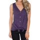 thumbnail image 1 of Qarigey Chaleco con cuello en V sin mangas con lazo delantero camiseta mujer verano botón Prendas para la parte del cuerpo Violeta L, 1 of 6