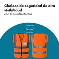 thumbnail image 2 of Paquete de 3 Chalecos de Seguridad Simonetta Vespetti Talla XL Naranja con Tiras Reflectantes y Cierre, 2 of 5