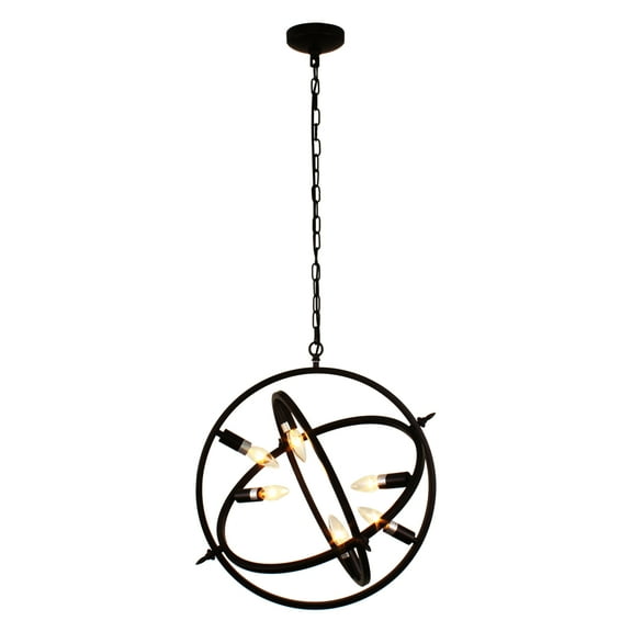 Lighting IRONCLAD Industrial 6 Light Oil Rubbed Bronze Ceiling Pendant 20" Wide