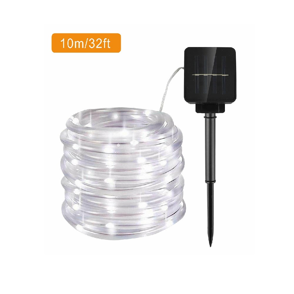 100 LED 32ft Solar Rope Tube Lights Waterproof String Light Outdoor Garden Lamp 