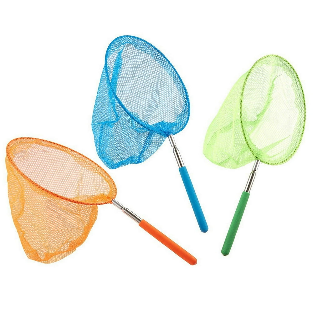 Pack of 3 Butterfly Nets - Telescopic Bug and Insect Catching Nets for