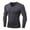 Gray, variant on Men's Athletic Compression Shirt - V Neck Long Sleeve Workout Running Base Layer Tops Cool Dry T-Shirt Gym Undershirts