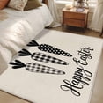 thumbnail image 4 of Area Rugs 2.7'x5', Happy Easter Carpet for Living Room Bedroom Dining Room, Black Plaid Carrots Spring Country Beige Throw Kitchen Rugs Non Slip Washable Rectangle Indoor Outdoor Rugs, 4 of 8