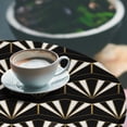 thumbnail image 3 of Ambesonne Art Deco Fitted Round Tablecloth, Nostalgic Retro Line Print, 56"- 60" Diameter, Fawn Black and White, 3 of 5
