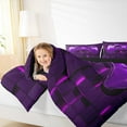 thumbnail image 5 of Feelyou Purple Game Controller Queen Comforter Set, Neon Honeycomb Abstract Bedding Sets, Teens Kids Boys Girls Reversible Bedding Comforter Set, Lightweight Room Decor, 3 Pieces, 5 of 9
