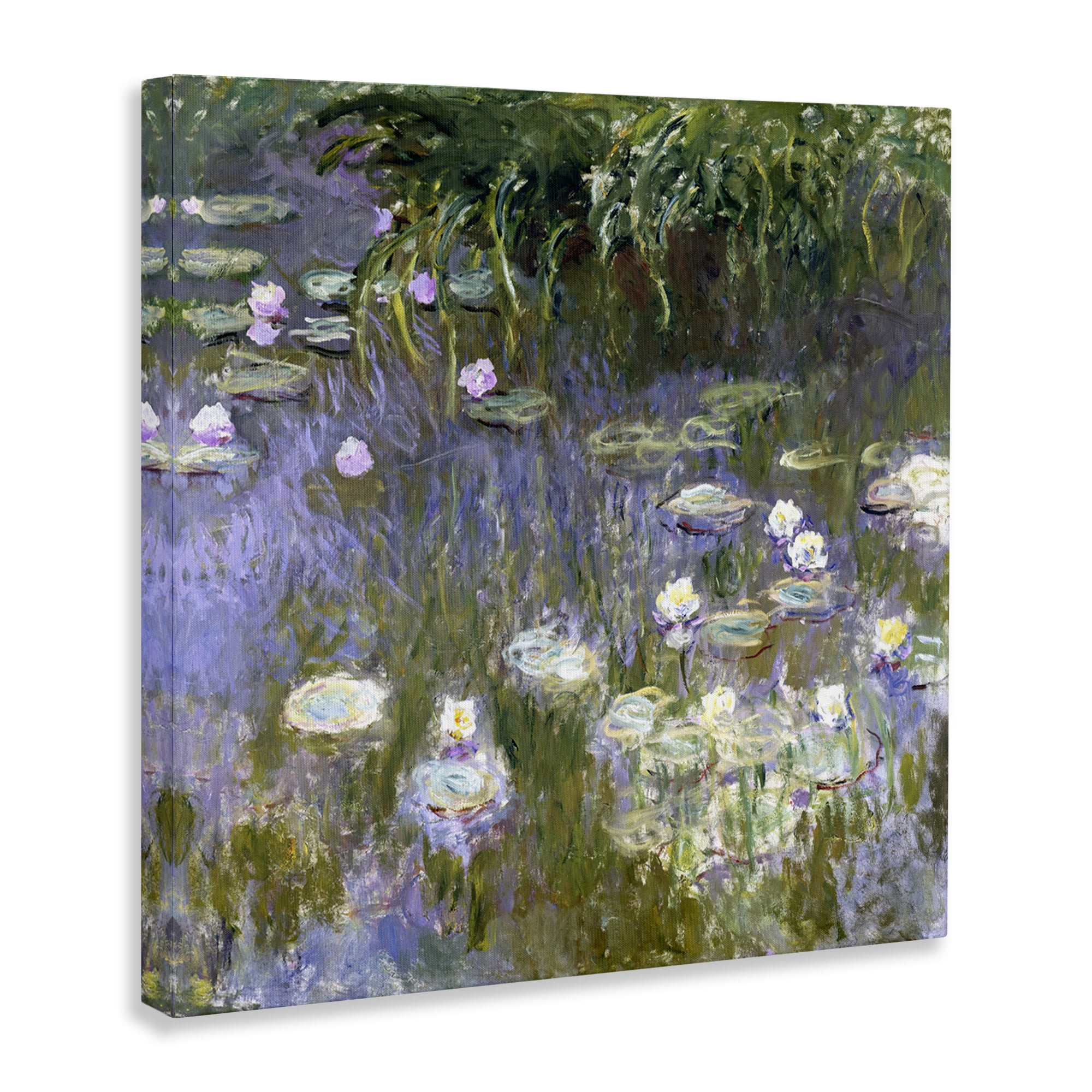 Stupell Industries Classic Monet White Water Lilies Landscape & Nature Painting Wrapped Canvas Art Print Wall Art, 17 x 17