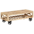 thumbnail image 1 of vidaXL Coffee Table with Wheels Solid Mango Wood 110x50x37 cm, 1 of 5