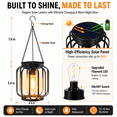 thumbnail image 3 of Diigabo 4-Pack Solar Hanging Lanterns Outdoor Metal Waterproof LED Lights with Hook Warm Bright Decorative Lanterns for Yard Garden Patio, 3 of 7