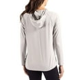 thumbnail image 2 of Women's Cutter & Buck Gray Arizona State Sun Devils Coastline Epic Comfort Recycled Hooded Raglan Quarter-Snap Shirt, 2 of 2