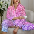 thumbnail image 4 of Goofa Colorful Glitters Printed Women’s 2 Piece Pajama Set Super,Pajamas Women's Long Sleeve Sleepwear Soft Button Down Loungewear Pjs Lounge Set Nightwear-Medium, 4 of 9
