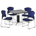 thumbnail image 4 of OFM Multi-Use Break Room Package, 42" Square Table with Fabric Stack Chairs, Gray Nebula Finish with Metal Mesh Base and Black Seats (PKG-BRK-048), 4 of 5