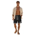 thumbnail image 7 of Men's Plus Size Casual Plaid Knit Shorts Relaxed Fit Drawstring Multiple Pockets Lightweight Breathable Polyester Waffle Running Shorts for Summer Outdoor Wear(Black,S), 7 of 7