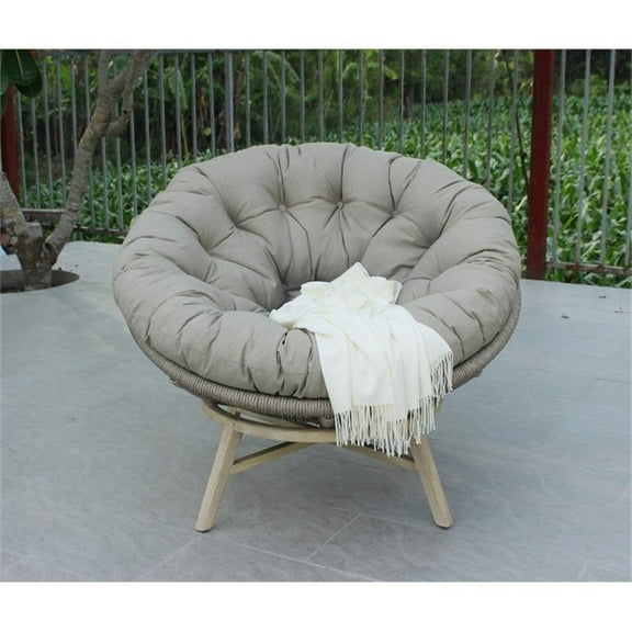 Modrest  Renava Moon Outdoor Modern Polyester Fabric Lounge Chair in Beige