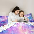 thumbnail image 5 of Homewish Universe Galaxy 2pcs Bedding Comforter Set for Female Men Teens,Starry Sky Twin Comforter Sets,Gradient Ombre Cosmos Breathable Bedding Set,Lightweight Room Decor,Reversible, 5 of 8