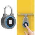 thumbnail image 1 of Fingerprint padlock, Fingerprint lock, USB charging remote control APP Smart padlock, Keyless biometric, 1 of 5