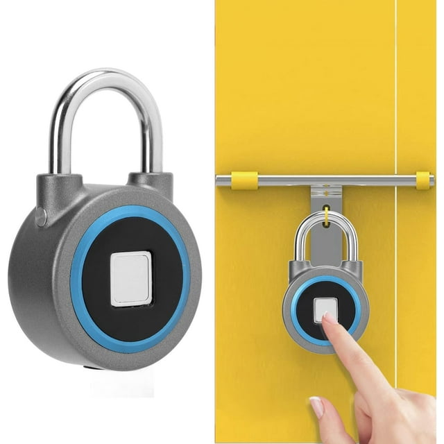 Fingerprint padlock, Fingerprint lock, USB charging remote control APP Smart padlock, Keyless biometric
