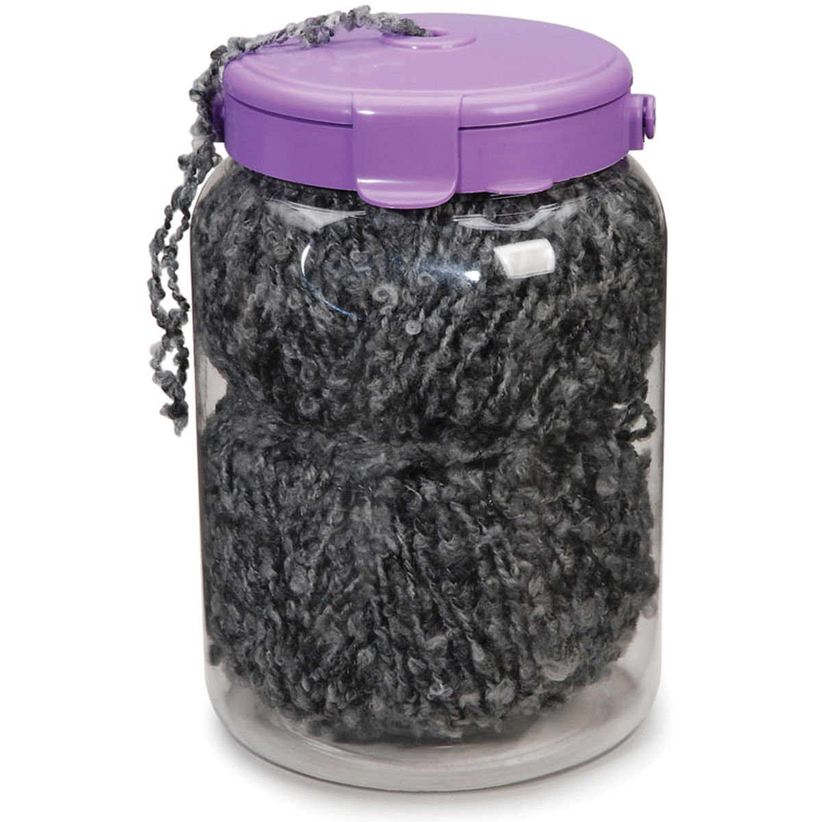 Darice Yarn Holder Jar Clear jar lets you see how much yarn you have