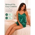 thumbnail image 5 of DAKIMOE Silk Stain Pajamas Set for Women 2 Piece Pjs Sets Adjustable Cami Top and Shorts with Ruffle Nightwear, 5 of 7